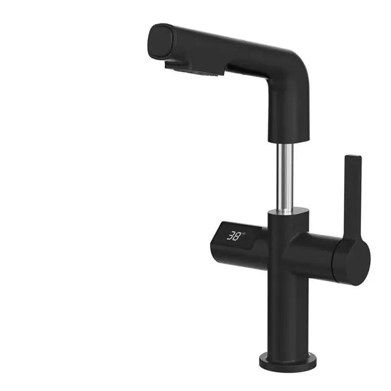 Gun Gray Basin Intelligent Temperature Display Washbasin Faucet - Bellarte Enchanté Gun Gray Basin Intelligent Temperature Display Washbasin Faucet